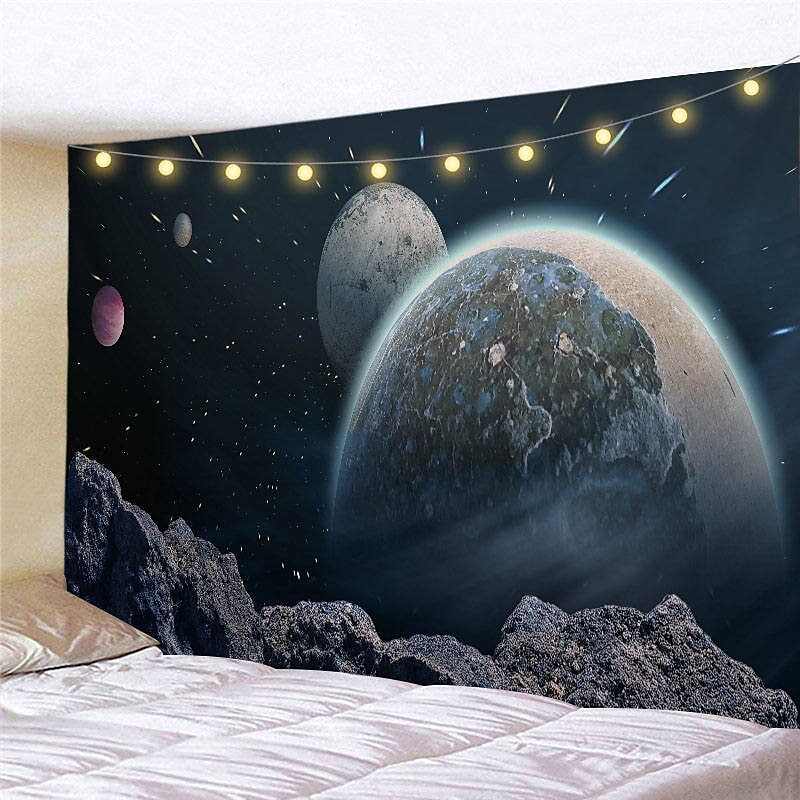 Landscape LED Lights Wall Tapestry Art Decor Galaxy Universe Print