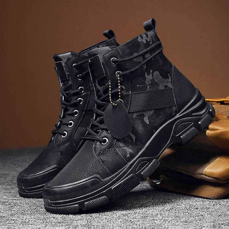 Men's Lace-Up High-Top Combat Boots