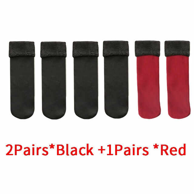 Buy 1 (2 pairs), Get 1pair  Velvet Women Winter Warm Thicken Thermal Socks (2pairs)