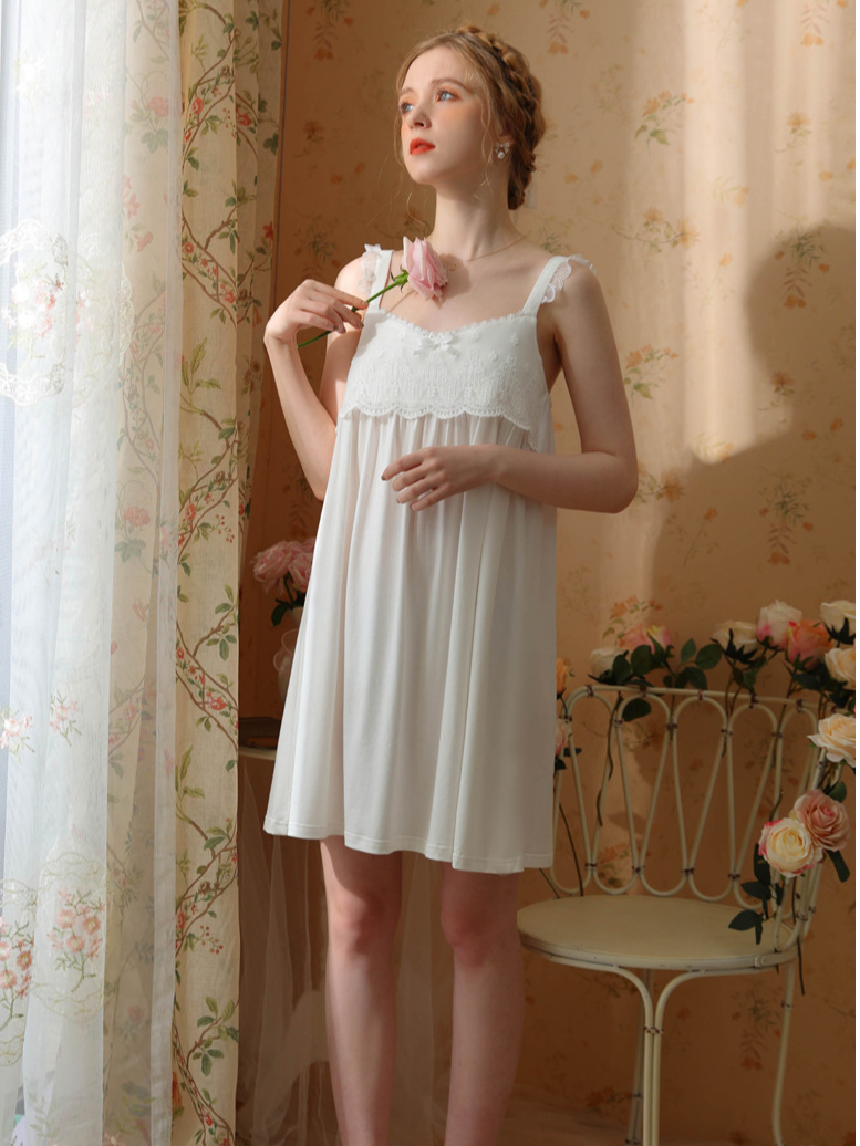 Casual Cotton Loose Spaghetti Nightdress