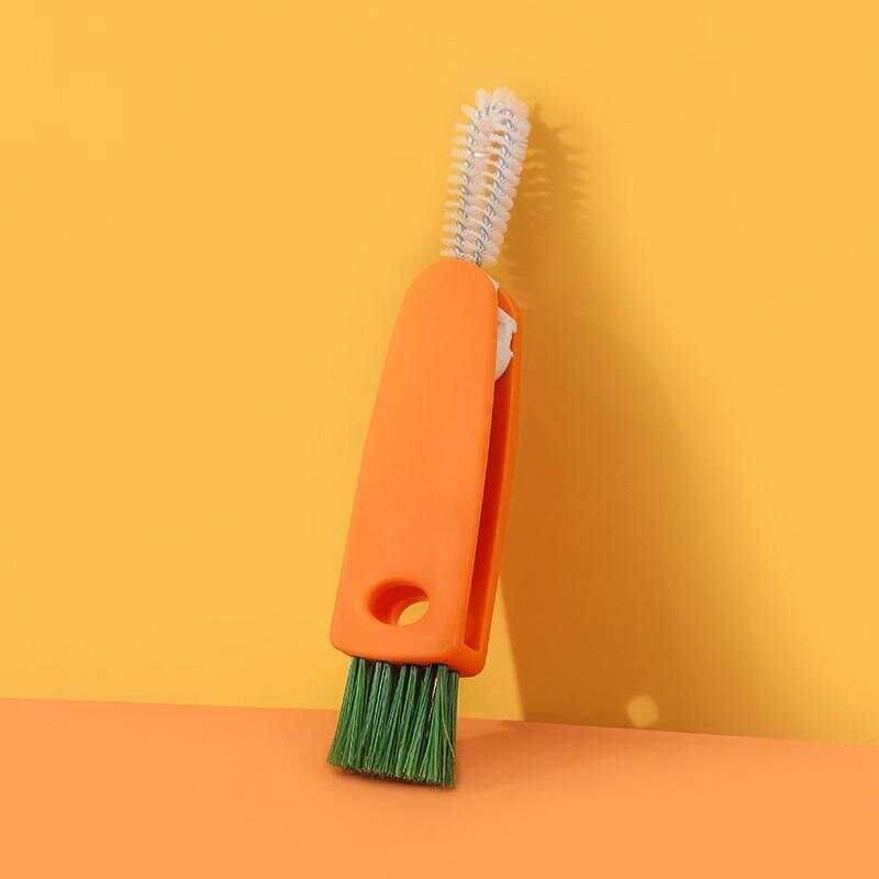 Cleaning Brush,Beveled Corner Versatile Cleaning Brush Hand Held Radish Shape 3 In 1 Cleaning Brush