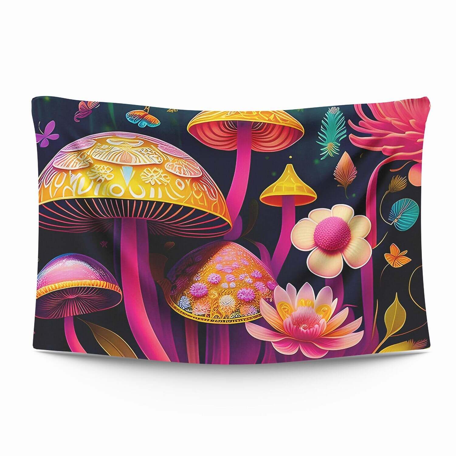 Trippy Mushroom Wall Tapestry Art Decor