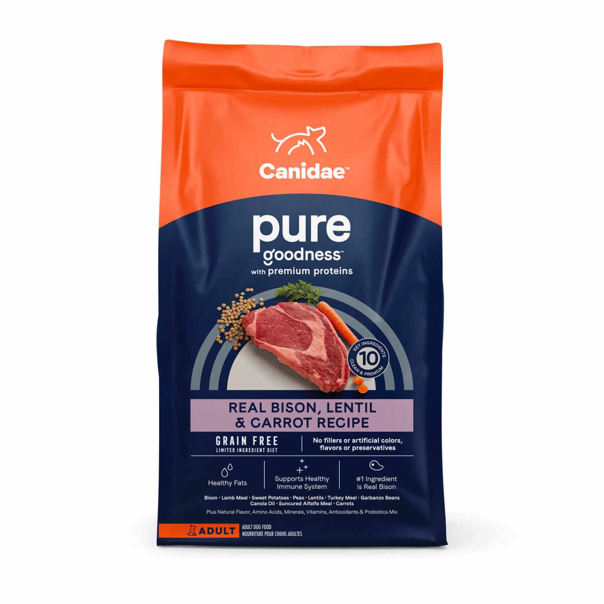 Canidae PURE Grain Free Dry Dog Food - Bison, Lentil & Carrot