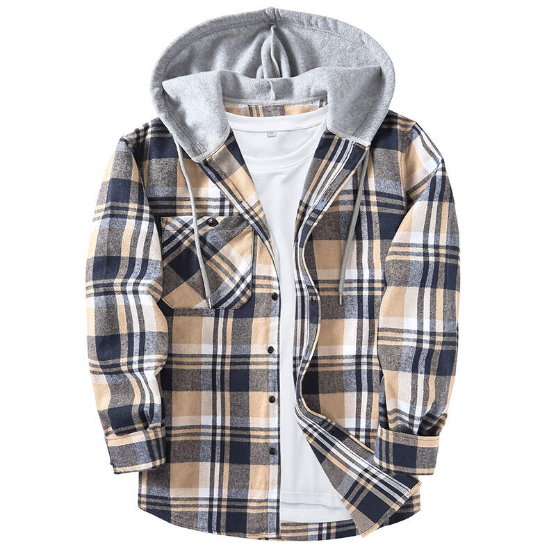 plaid hooded jacket - Buy 3 and get free shipping