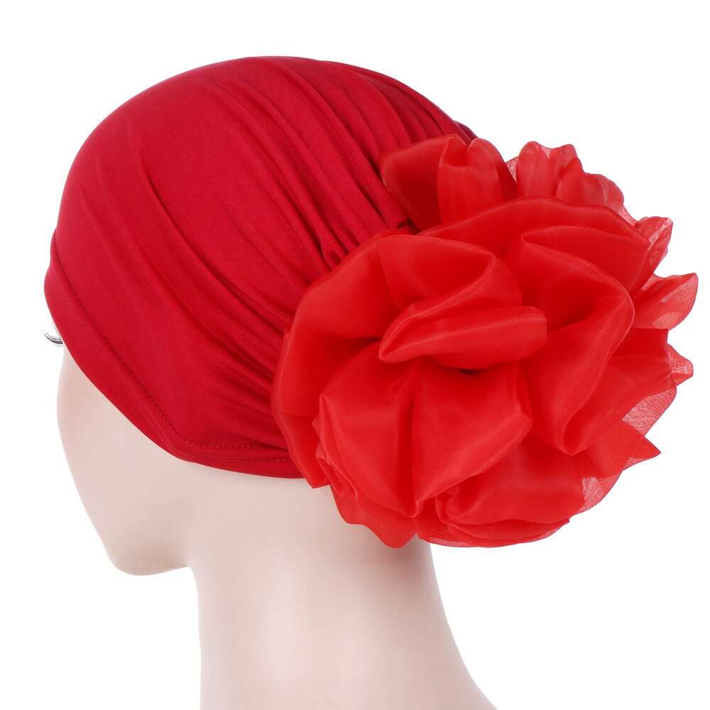 Woman Big Flower Turban Hair Accessories