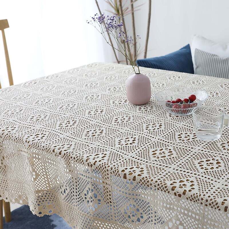 Round Tablecloth,Stain Resistance Cotton Lace Table Cloth