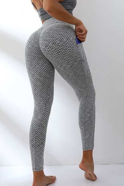 Textured Phone Pocket Sports Leggings