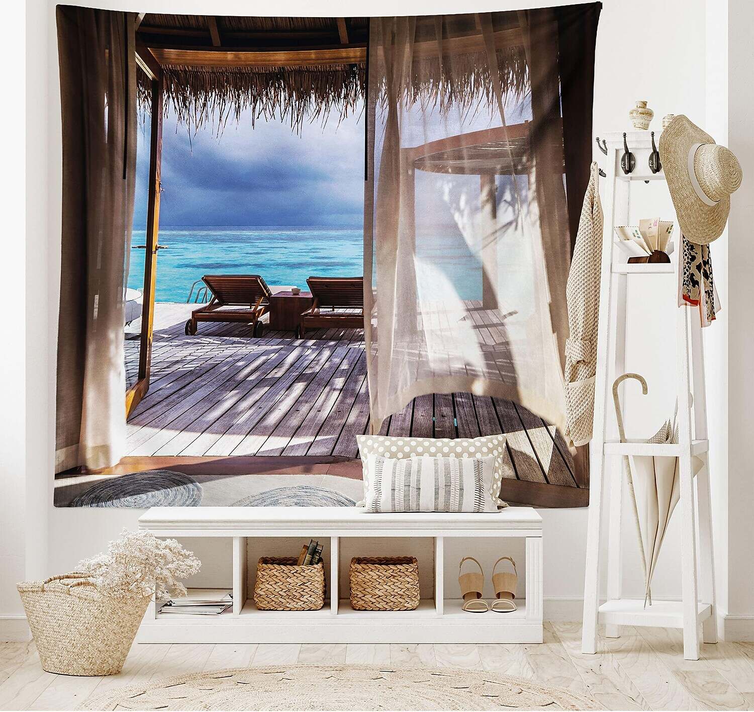 Beach Theme Wall Tapestry Art Decor Photograph Backdrop