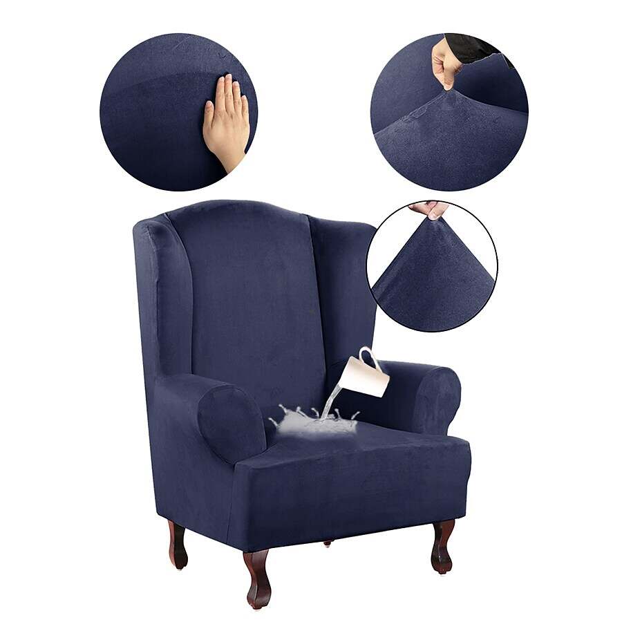 Water Repellent Stretch Wingback Chair Cover