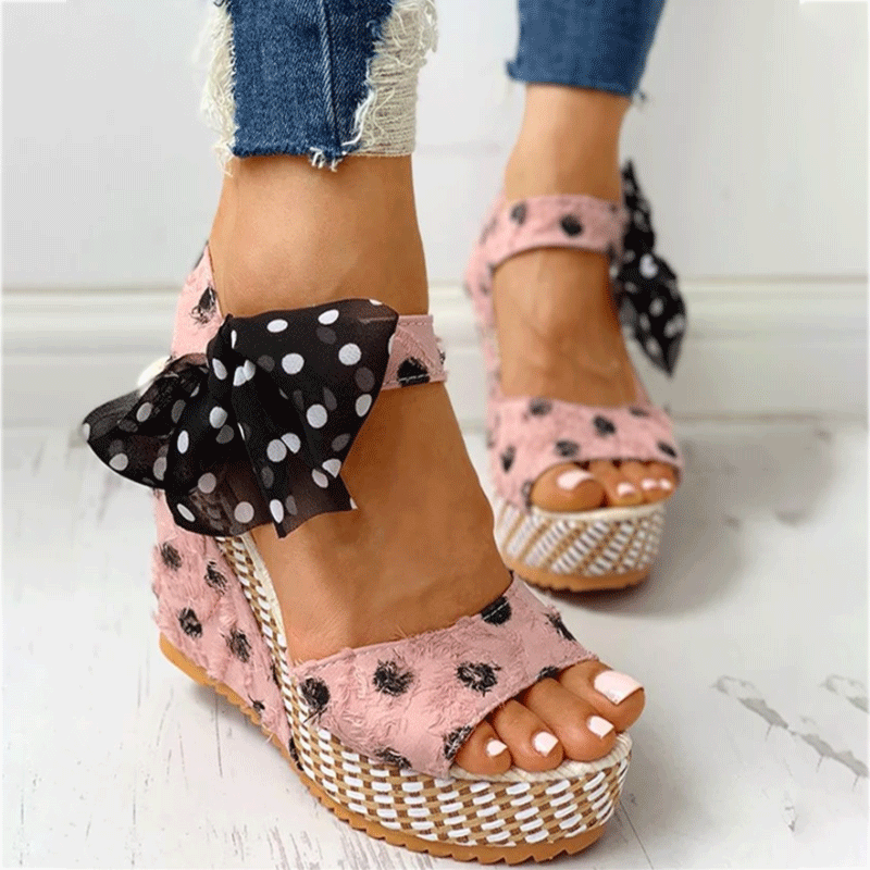 Polka Dot Open Toe Sandals