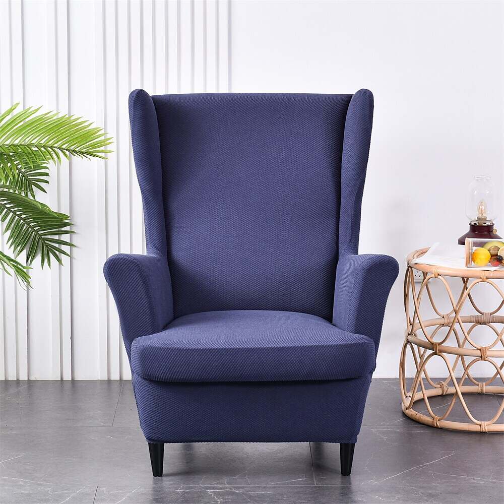 Stretch Wingback Chair Cover IKEA STRANDMON with Seat Cushion Cover