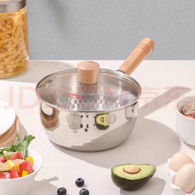 (18cm in diameter, with lid) Konbach 304 stainless steel non-stick snow flat pan