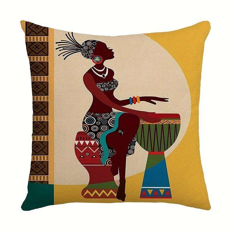 African Women Double Side Pillow Cover 4PC Soft