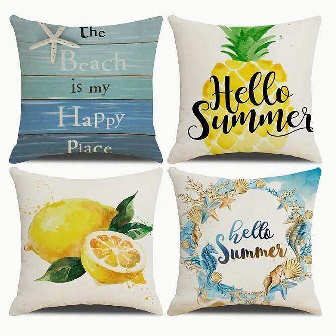 Summer Sunshine Floral Double Side Pillow Cover 4PC Soft