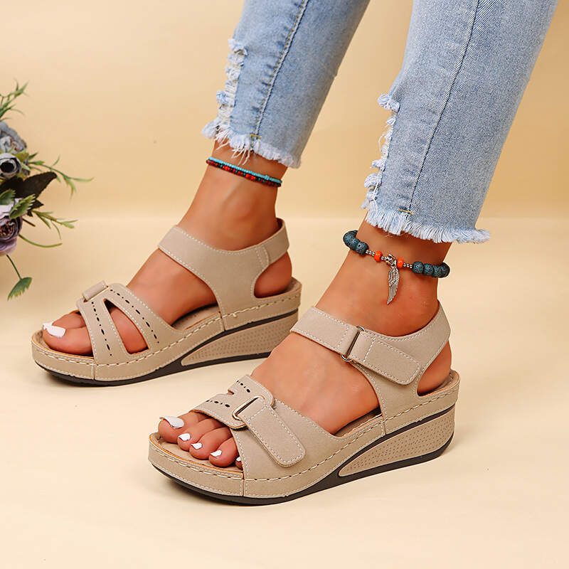 Retro Sewing Buckle Strap Sandals