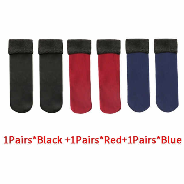 Buy 1 (2 pairs), Get 1pair  Velvet Women Winter Warm Thicken Thermal Socks (2pairs)