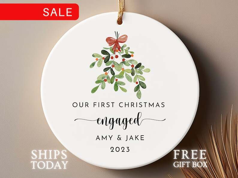 2023 Personalized Engaged Christmas Ornament | Personalized First Christmas Engaged | Custom Engagement Keepsake | Xmas Engagement X102X