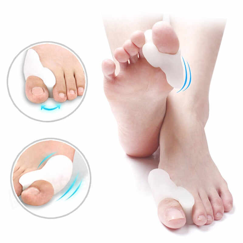 Set of 2 pairs of toe separators, hammer toe straighteners for toe overlap and toe alignment (yoga/pedicure)