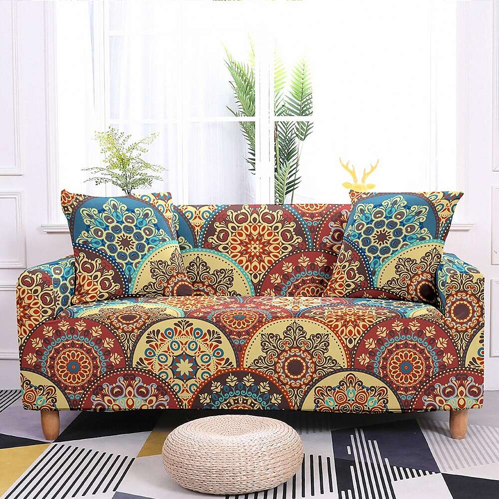 Stretch Sofa Cover Slipcover Boho/Flower Pattern AJ