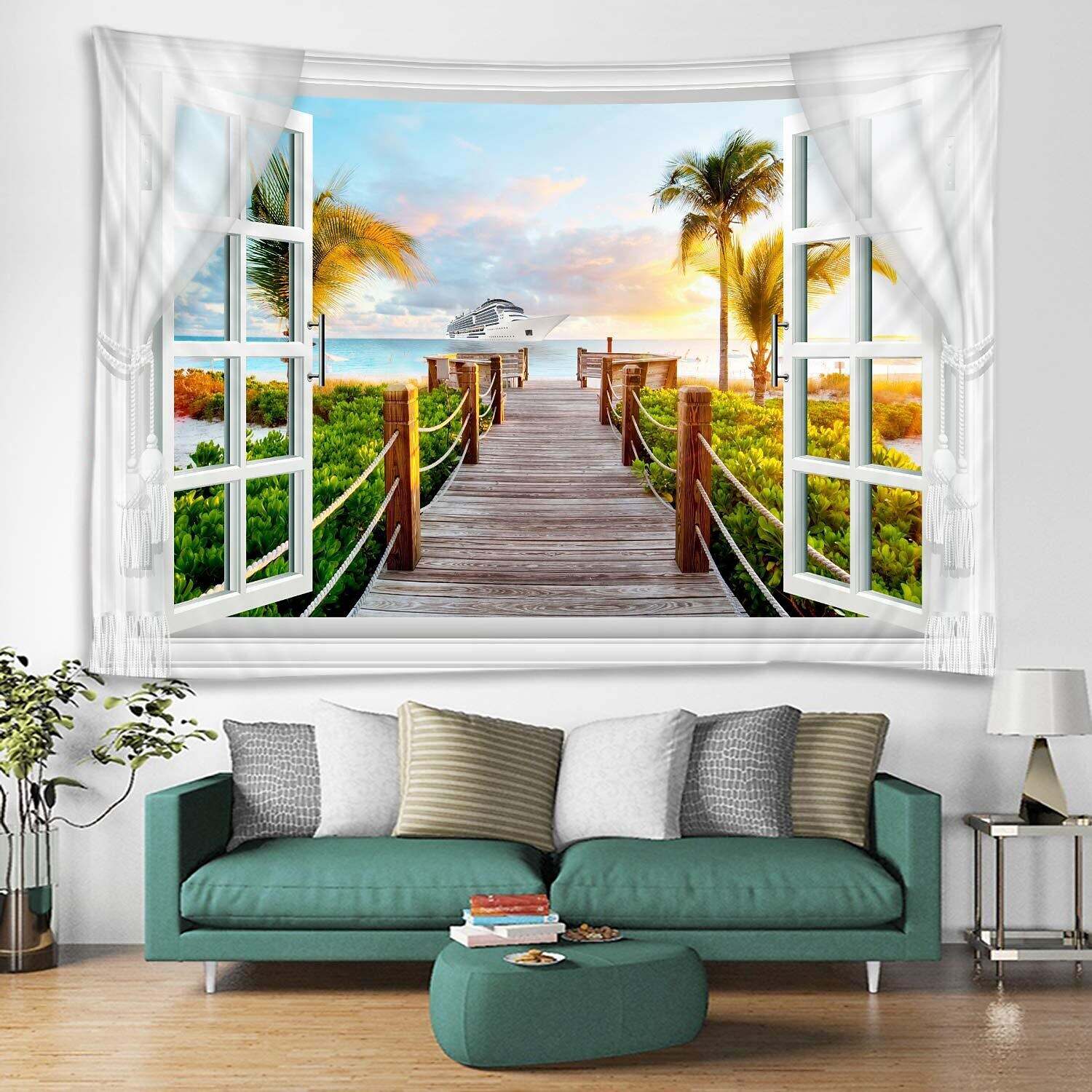 Beach Theme Wall Tapestry Art Decor Photograph Backdrop