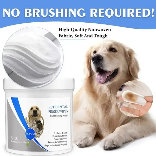 Pet Dental Cleaning Finger Wipes-50 Wipes (🔥BUY 2 GET 1 FREE & FREE SHIPPING)