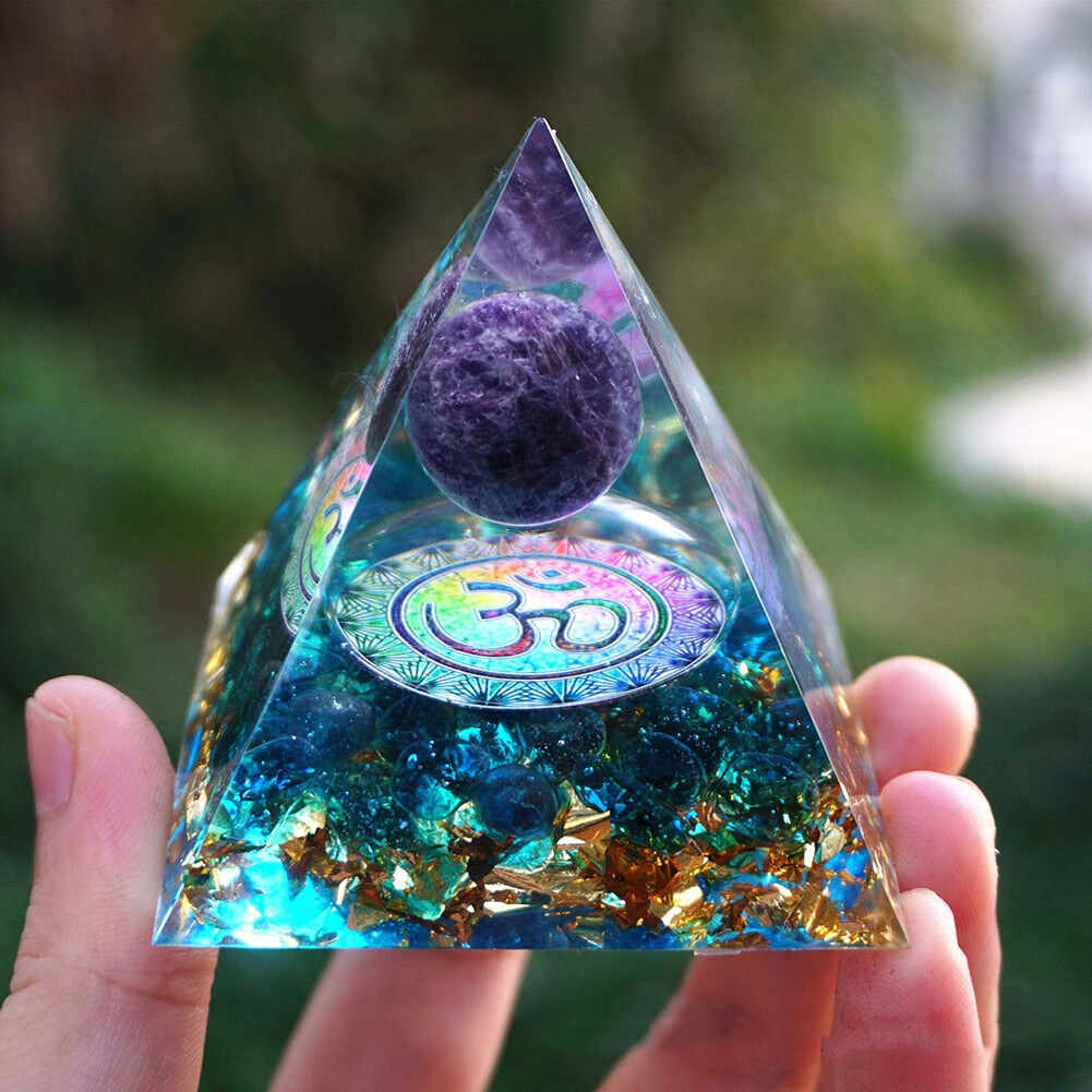 Tree of Life Crystal Energy Orgonite Pyramid