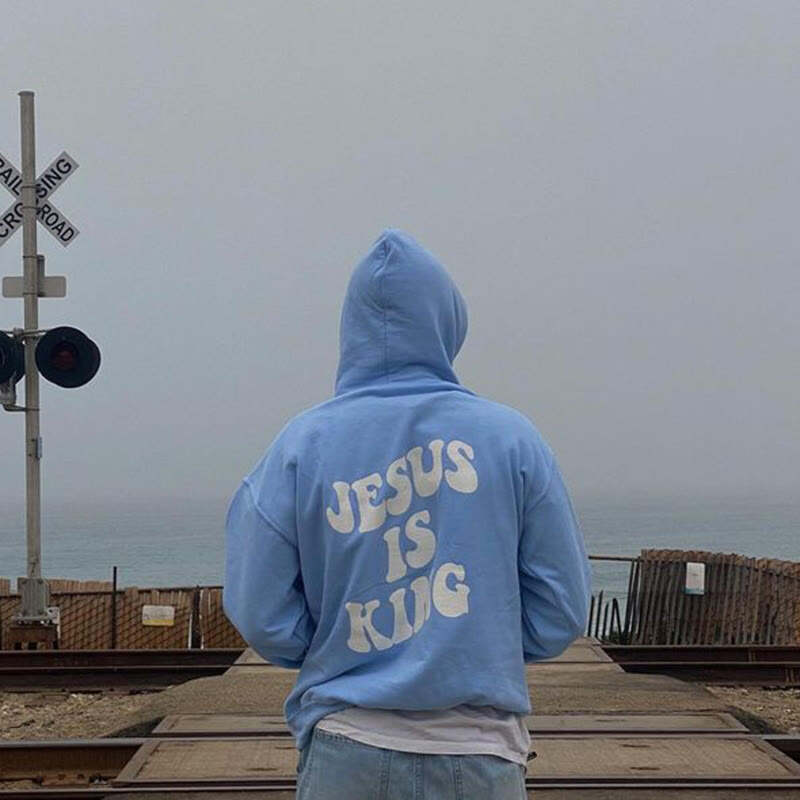 Jesus Is King Print Men's Hoodie