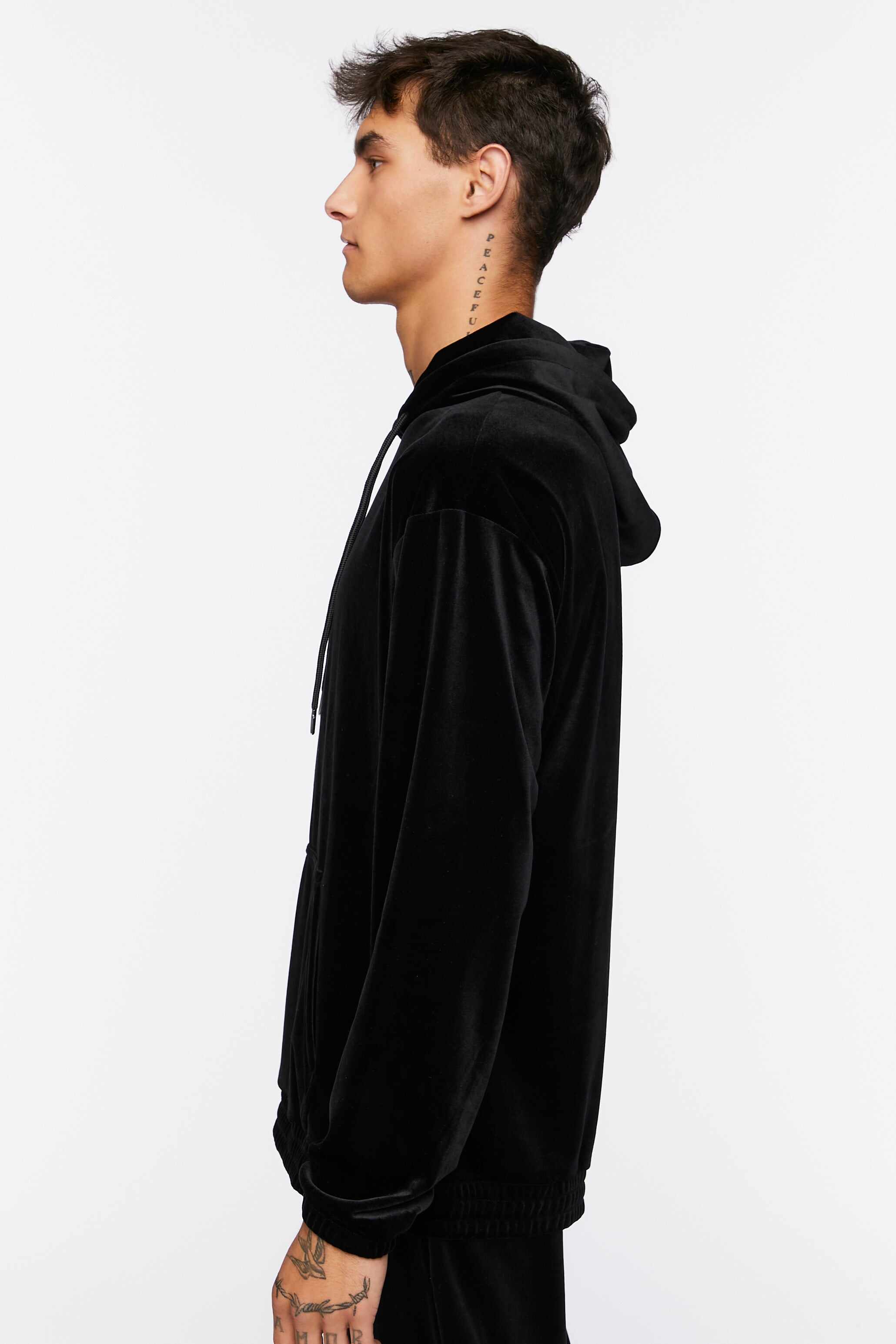 Men Apparel | Velour Drawstring Hoodie Brown Forever21 - JX38828