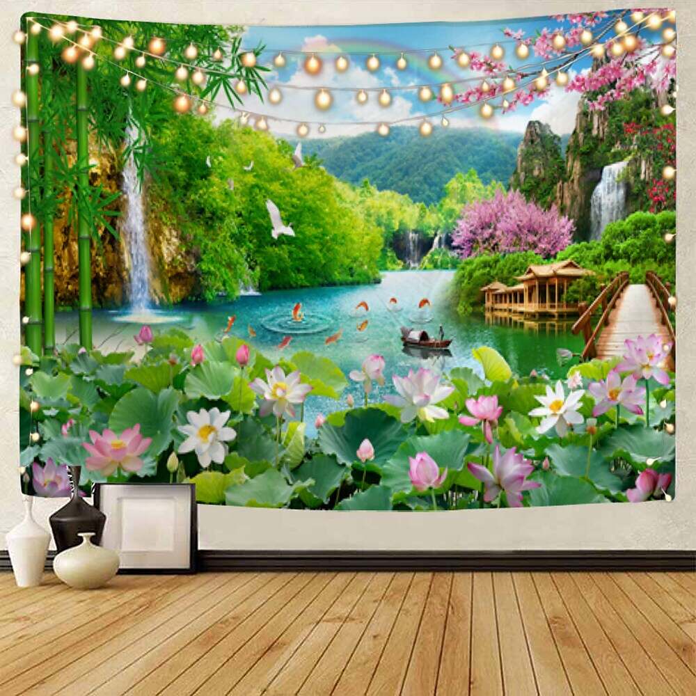 Waterfall Landscape Decorative Wall Tapestry Nature Background Cloth