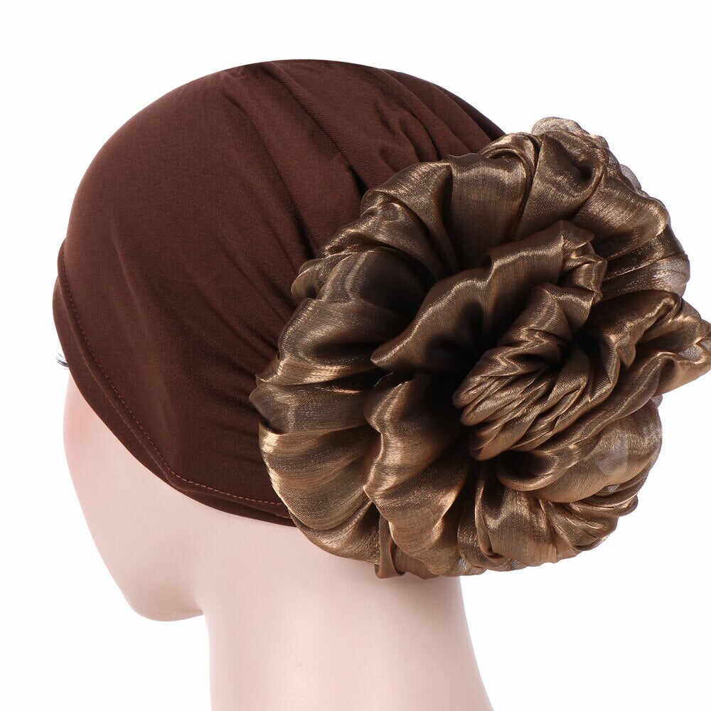 Woman Big Flower Turban Hair Accessories