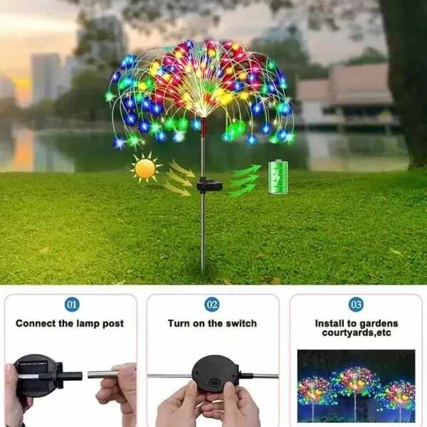 Last Day 47% OFF - Waterproof  Solar Garden Fireworks Lamp