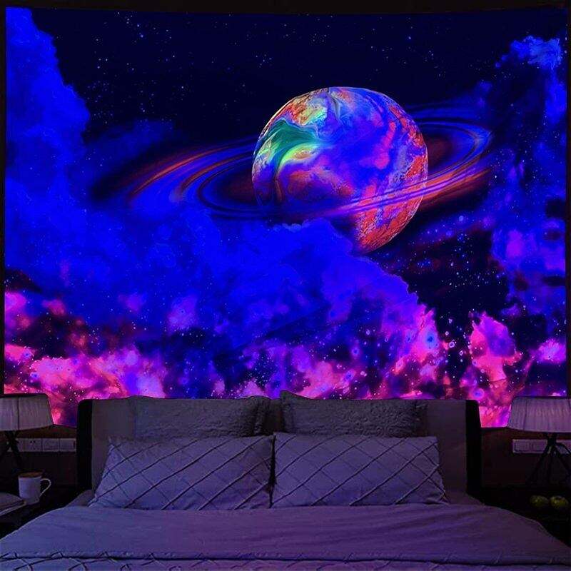 Galaxy Blacklight UV Reactive Wall Tapestry