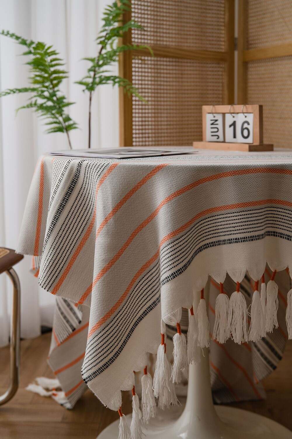 Pastoral Tablecloth Washable Table Cover with Dust-Proof Wrinkle Resistant