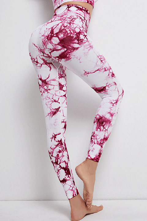 Tie Dye Elastic High Waist Sports Leggings