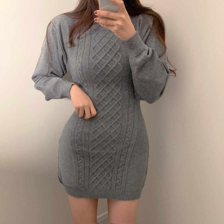 Twist pattern all-match dress