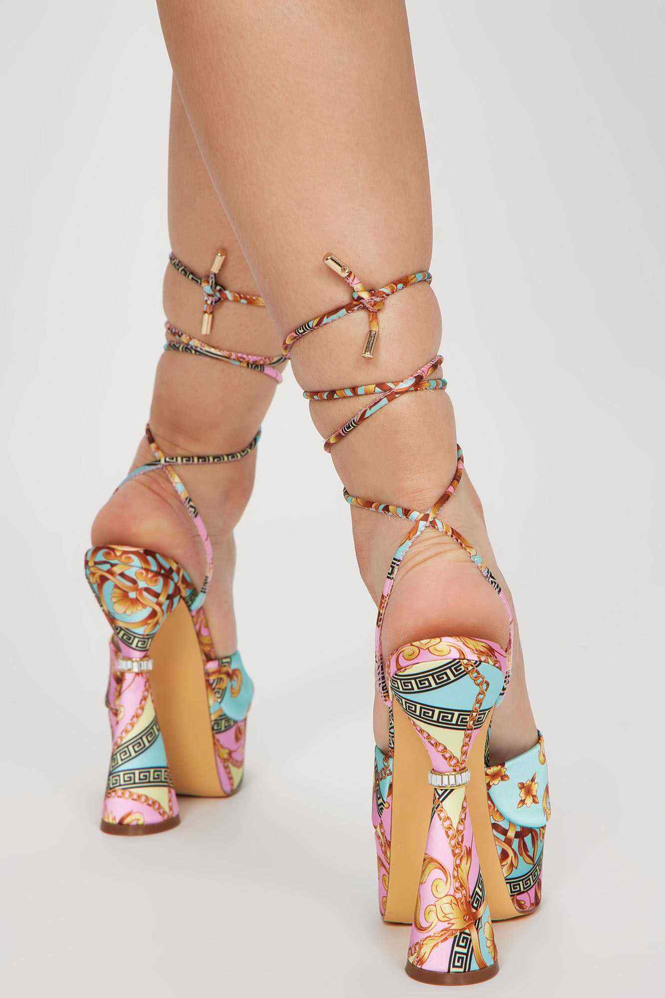 You Got My Intentions Strappy Heeled Sandals   Multi Color