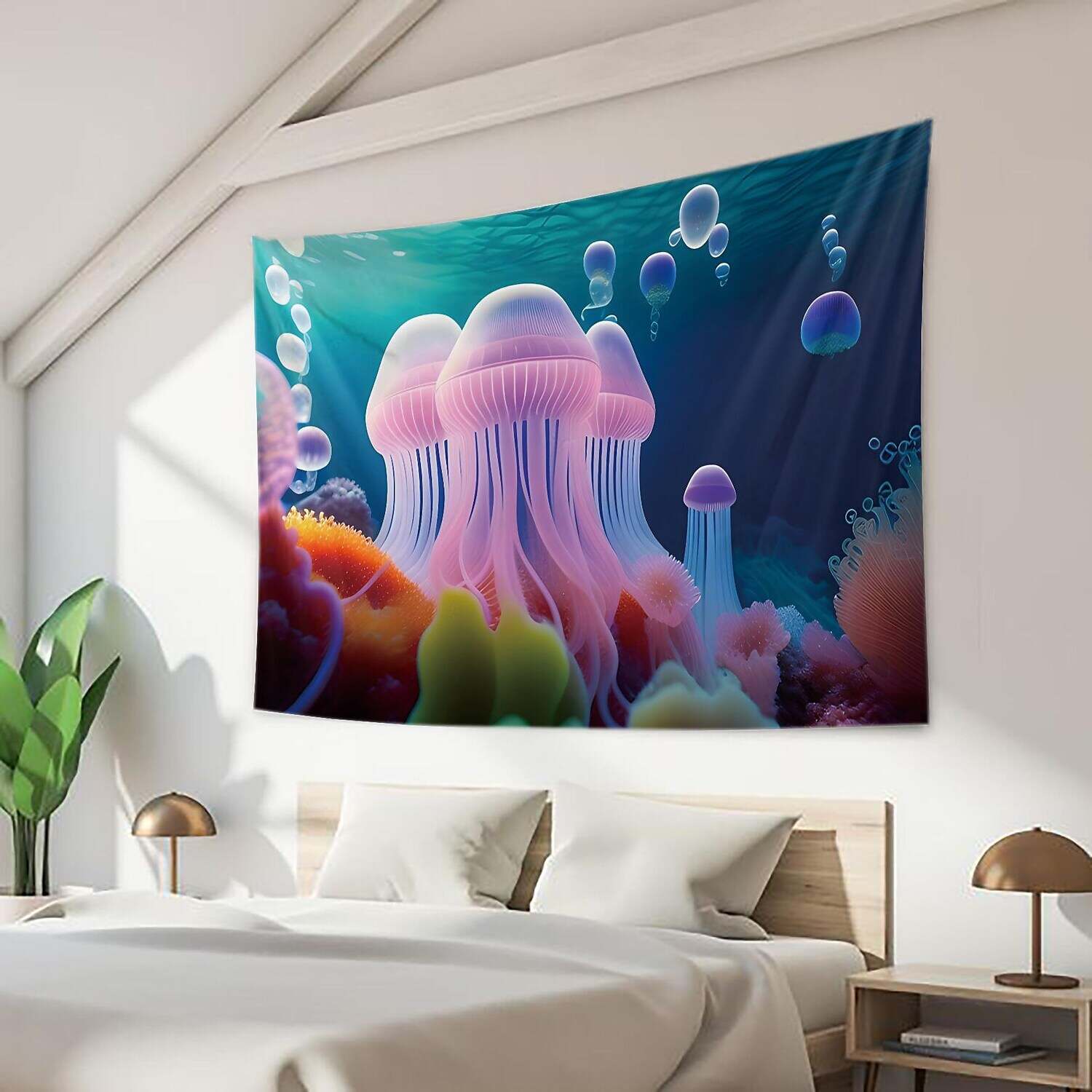 Ocean Jellyfish Wall Tapestry Art Decor