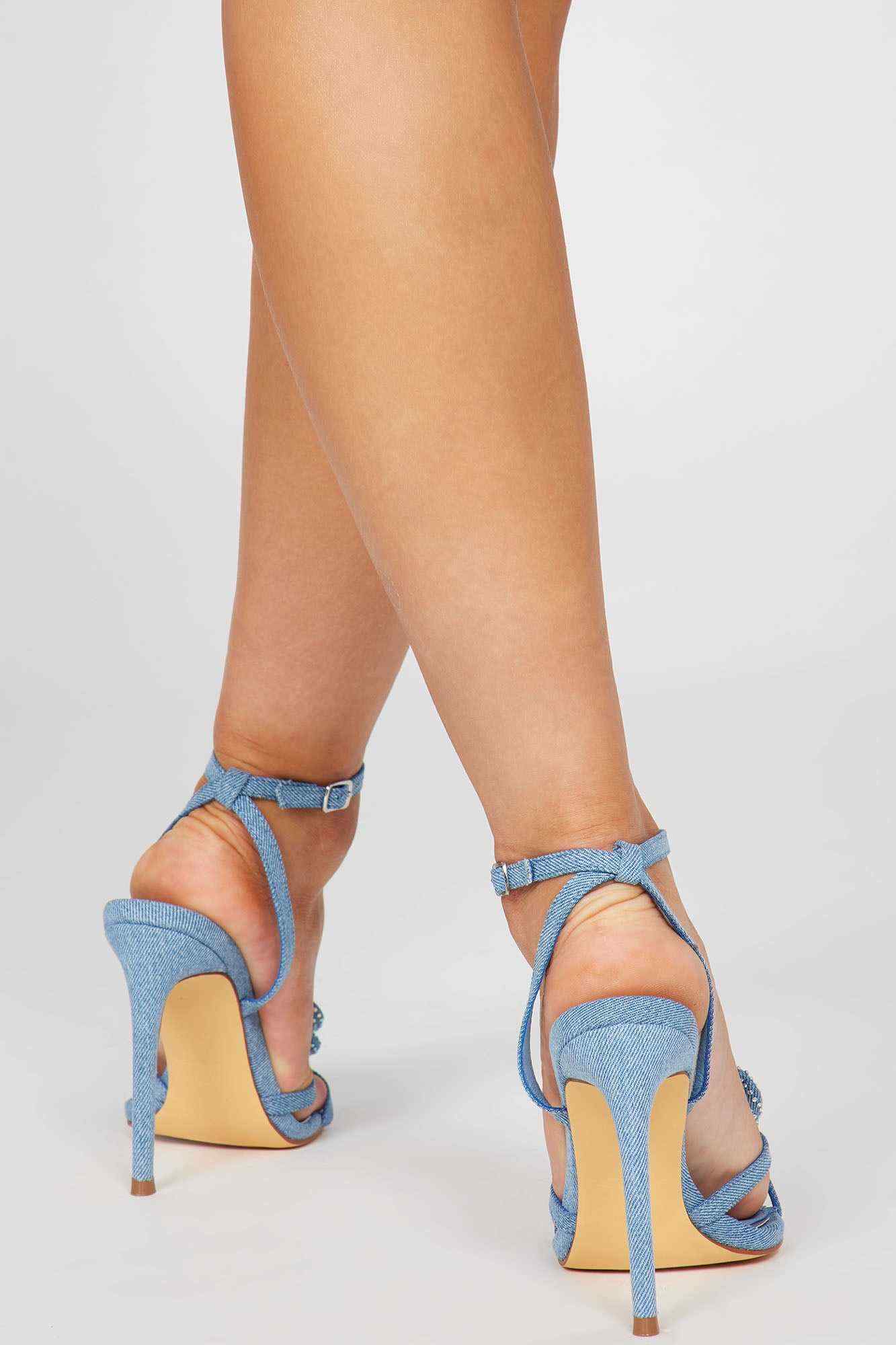 Angelina Rose Heeled Sandals   Denim