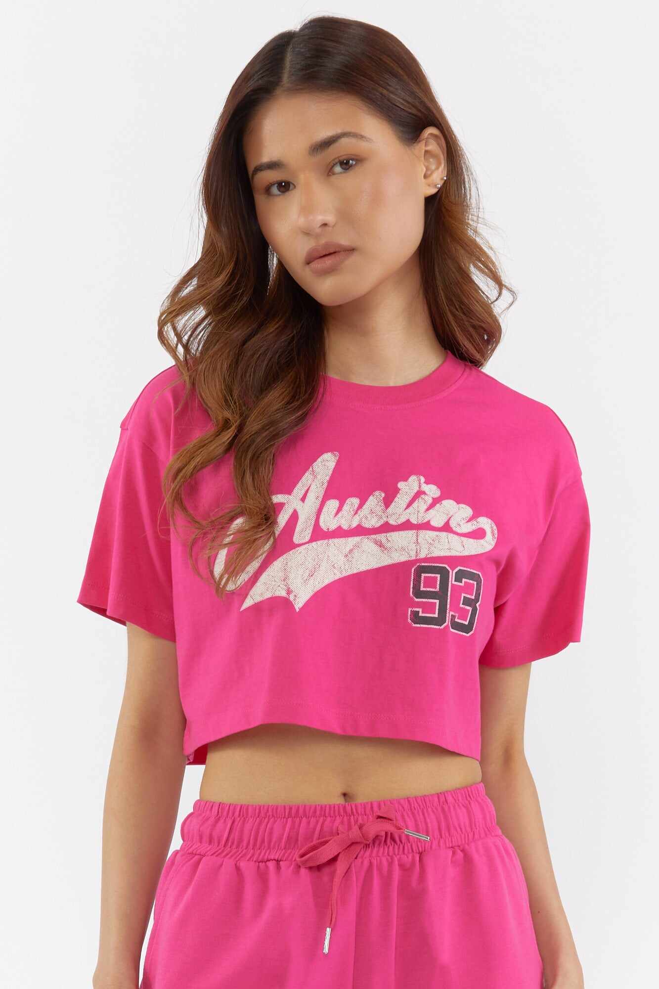 Women Apparel | Graphic Cropped Tee Light Pink Forever21 - BX22811