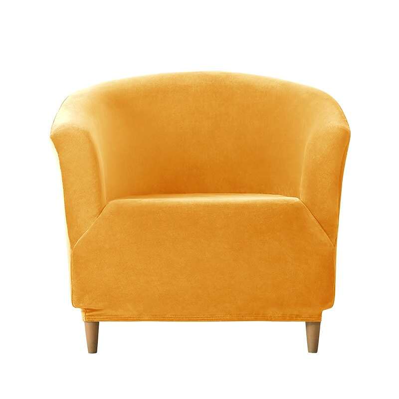 Velvet Club Chair Slipcover Stretch Armchair Covers 1-Piece