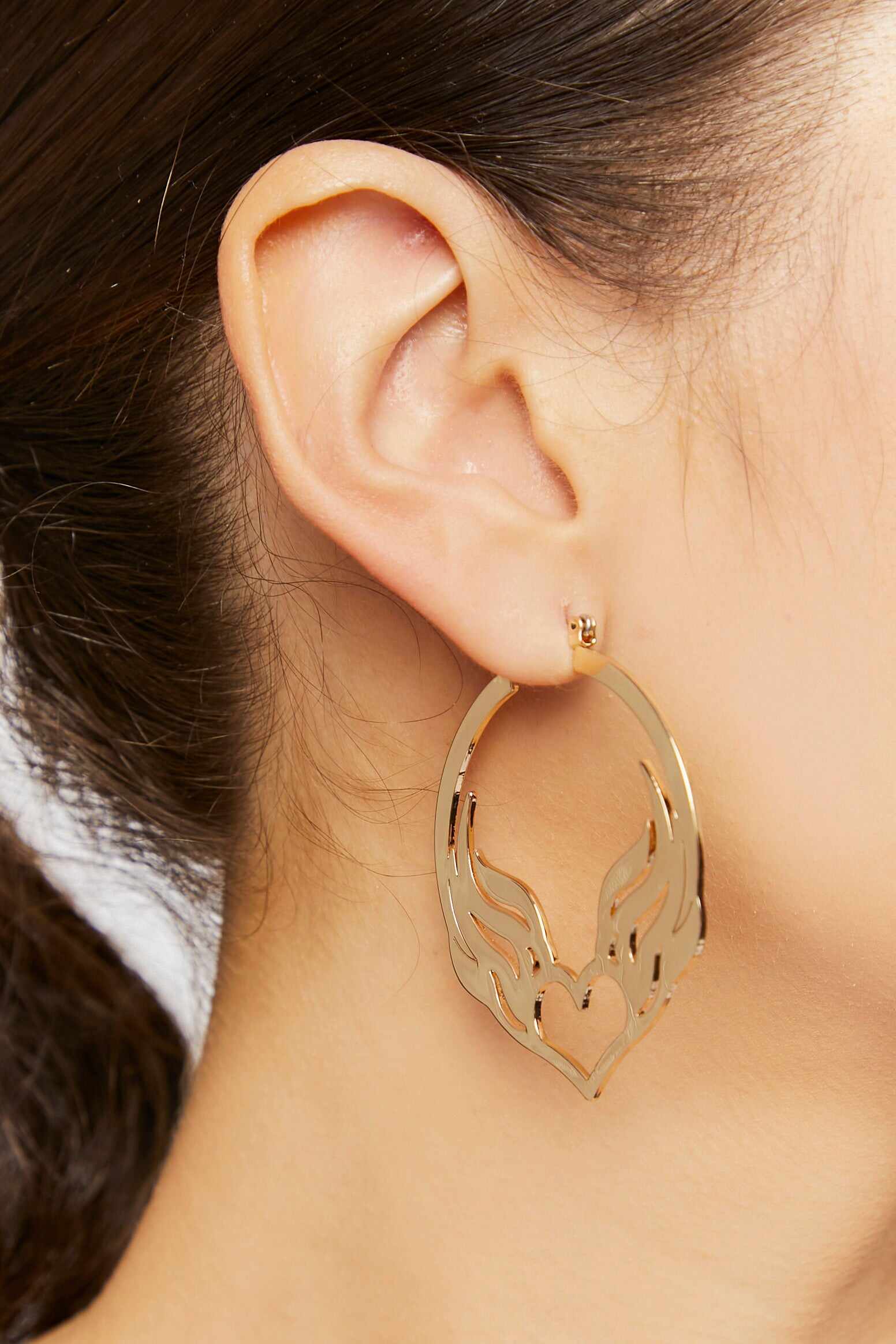 Accessories Accessories | Winged Heart Hoop Earrings Gold Forever21 - HA02103