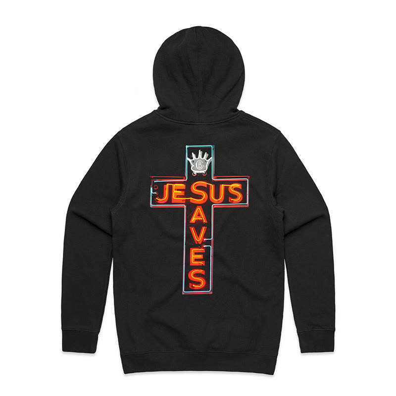 Jesus Saves Caross Print Men's Hoodie