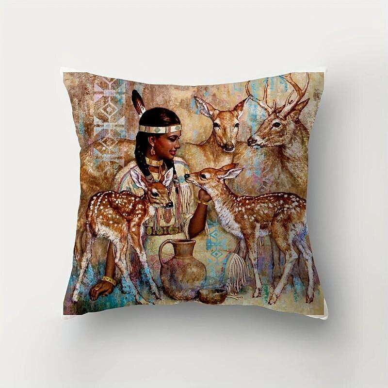 African Women Double Side Pillow Cover 4PC Soft