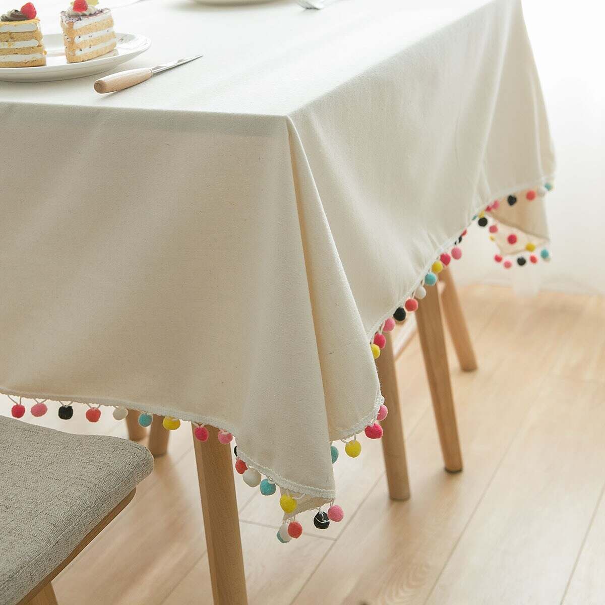 Farmhouse Style Tablecloth Cotton Linen Rectangle Table Cloths