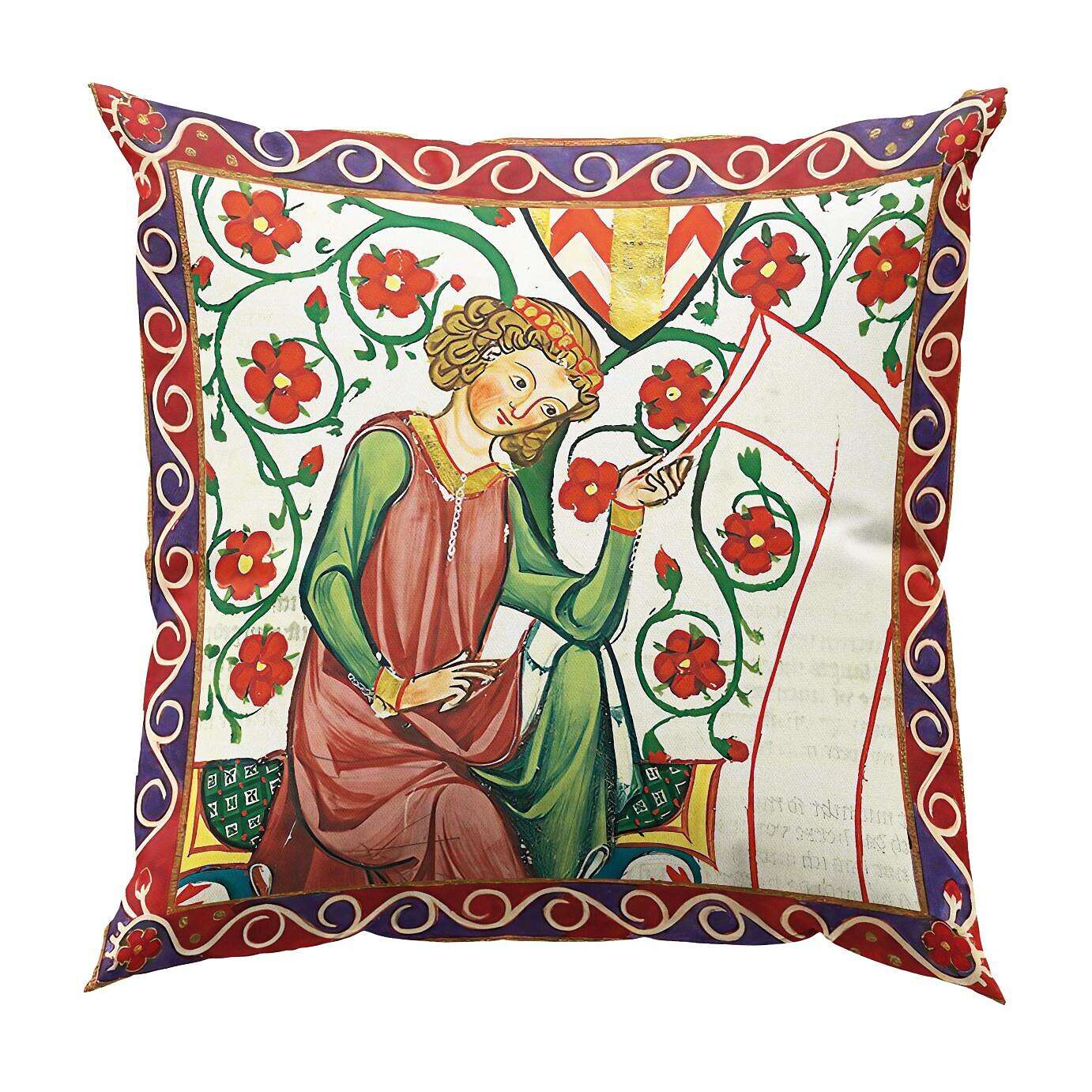 Medieval Codex Double Side Pillow Cover 4PC Soft Decorative Square Cushion Case Pillowcase for Bedroom Livingroom Sofa Couch Chair