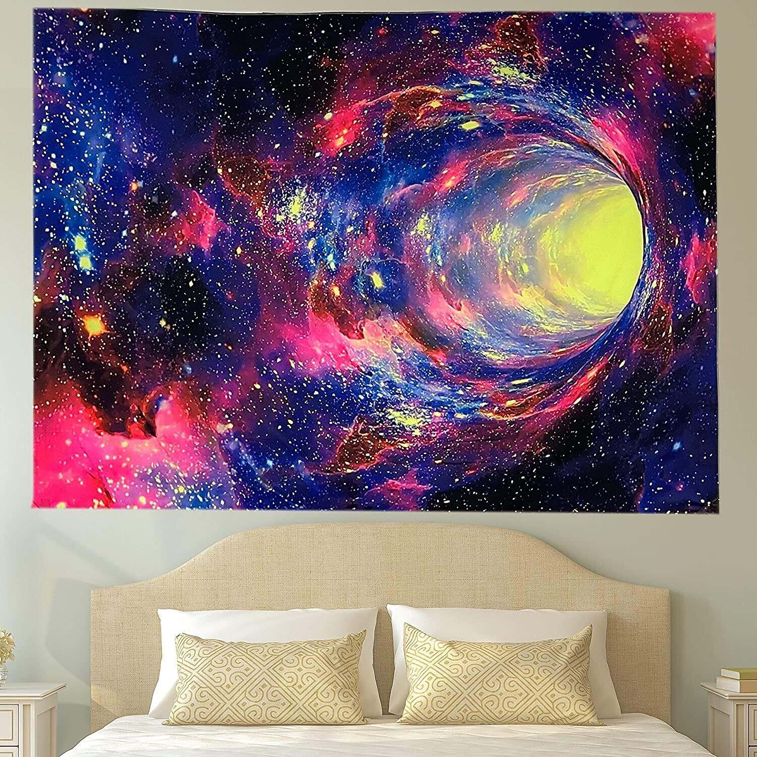 Blacklight Tapestry UV Reactive Galaxy Nature Landscape