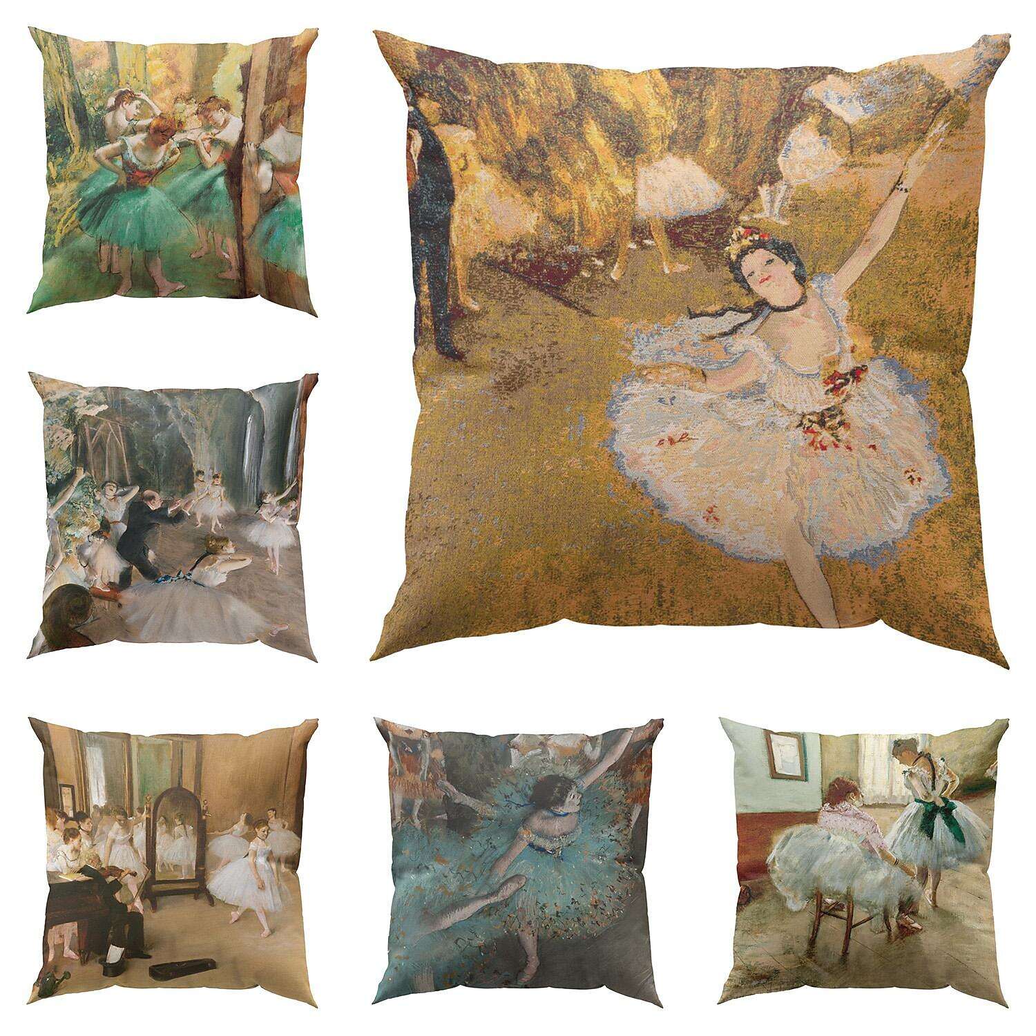 Edgar Degas Painting Double Side Pillow Cover 4PC Ballerina Soft