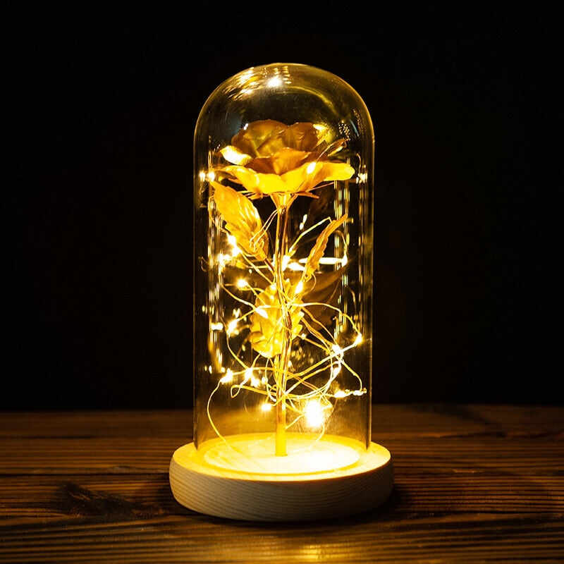 LED Rose in Glas