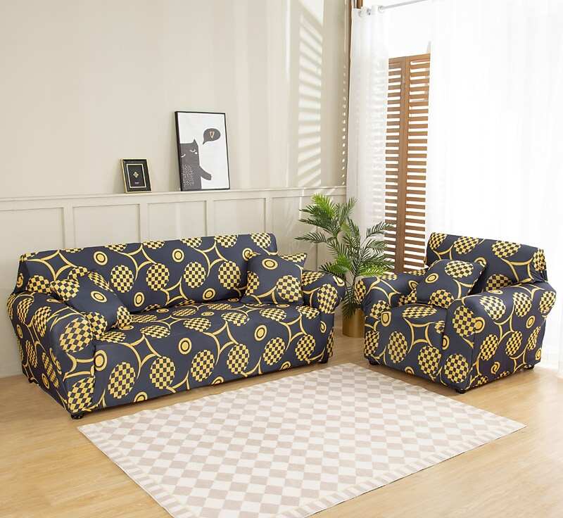 Stretch Sofa Cover Slipcover Geometric Pattern