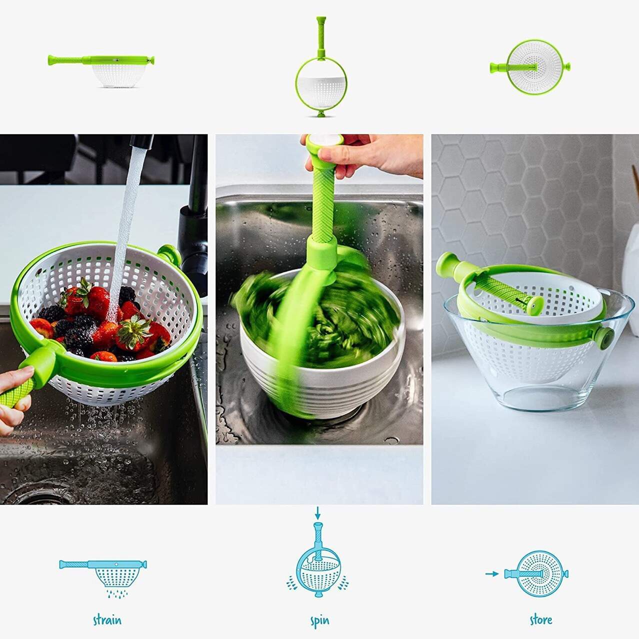 🔥HOT SALE - 50% OFF 🔥Kitchen Green Salad Spin Drainer